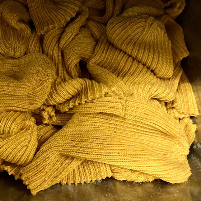 images of marigold naturally dyed yellow beanie hats