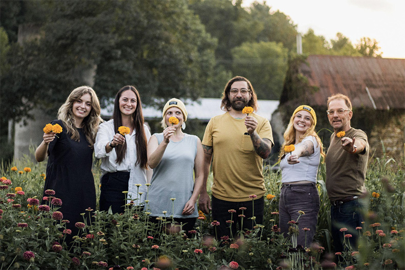 Image of CTD Gathering folks in marigold field.