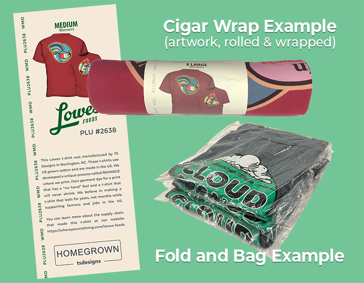 Image of packaging options for Cigar Wrap and Fold and Bag