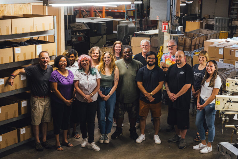 Image of the TS Designs team in front of the facility